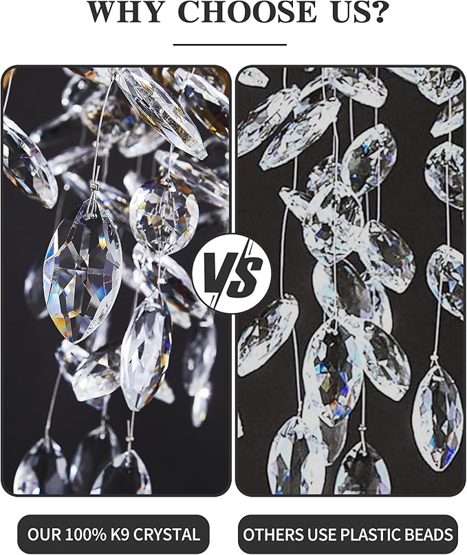 Modern Tree Branch Crystal Chandelier Luxury Silver Crystal Pendant Lighting 30" Contemporary 10-Light Chandeliers for Dining Room Kitchen Bedroom Living Room