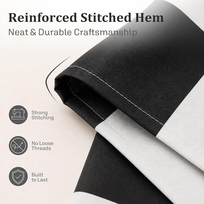 Ohocut Checkered Shower Curtain, Black and White Shower Curtains for Bathroom, Cute Retro Checkboard Shower Curtain Vintage Aesthetic, Washable Fabric Bath Curtain 72''x72''