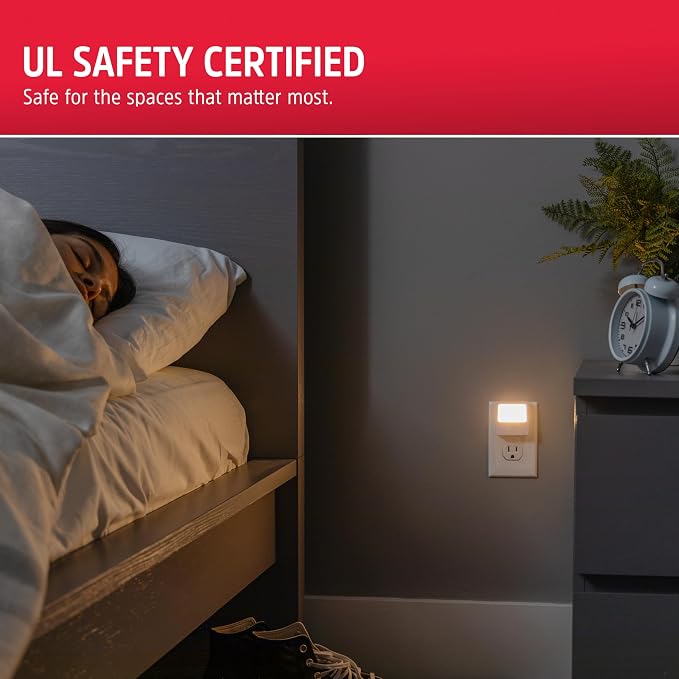 Energizer Night Lights Plug into Wall, 2-Pack, LED Plug in Nightlight | Soft Warm White, Always On, Adults, Kids, Bedroom, Bathroom, Nursery, Hallway, Kitchen, UL Safety Listed, 81568