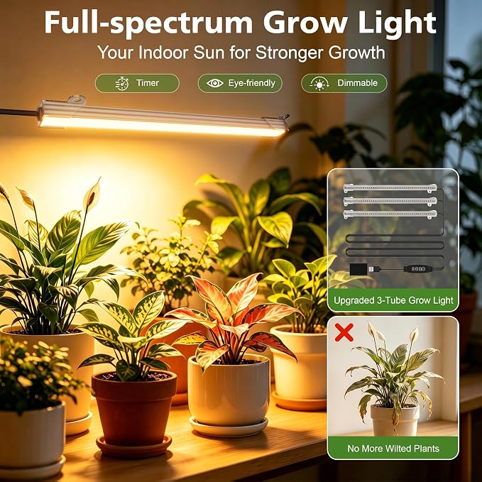 BACEKOLL Plant Stand Indoor with Grow Light, 8 Tier Corner Plant Shelf Tall | 62" Lighted Flower Holder for Plant Multiple, Space-Saving Beautiful Display Growing Rack for Home Patio, Sturdy Metal, Brown