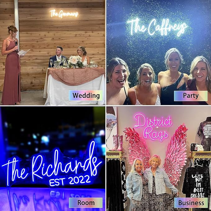 Custom Neon Signs, Personalised Large Led Neon Lights Sign for Wall Decor | Customizable, Wedding Birthday Party Decoration, Bedroom Home Bar Business Shop Name Logo decorative Light