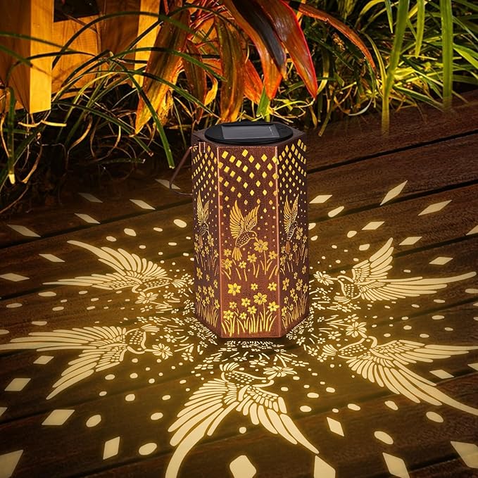 Eandisom Birthday Gifts for Women, 2 Pack Solar Lanterns Outdoor Waterproof | Hummingbird Hanging Solar Lights Outside for Yard, Patio, Garden Decor, Mothers Day Gifts for Mom Grandma