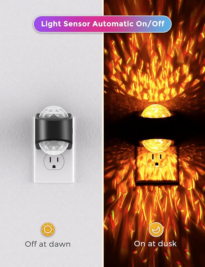 L LOHAS LED Night Light,Night Lights Plug into Wall,Projector Night Light | Dusk to Dawn Sensor,9 Color Changing, Star Projector Galaxy Nightlight for Kids Nursery Playroom Christmas Birthday Gift
