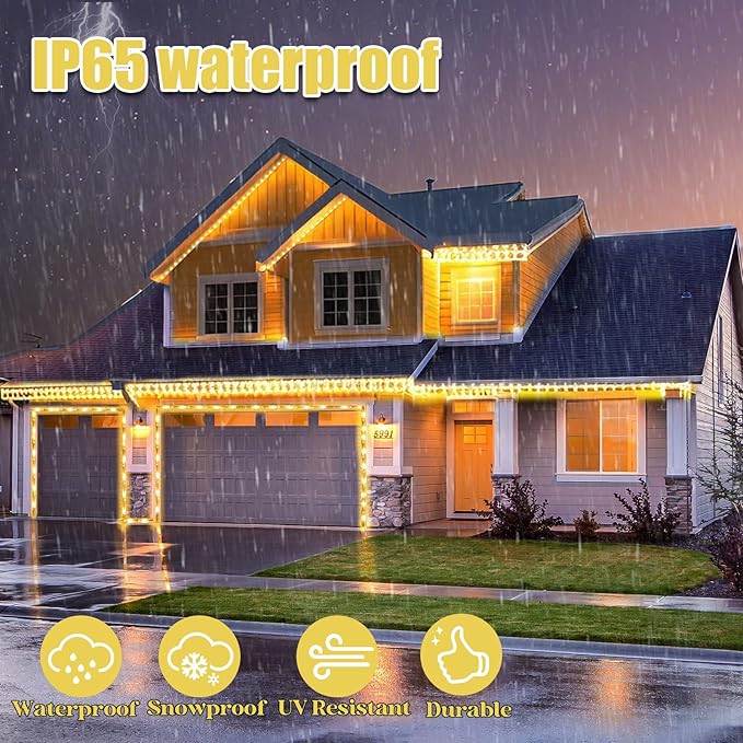 Vigdur LED Rope Lights Outdoor - 30ft Warm White Rope Lights Waterproof with Connectable Clear Plastic Tube, Flexible LED Tube Lights for Garden, Patio, Pool, Bedroom, Party (360 LEDs)