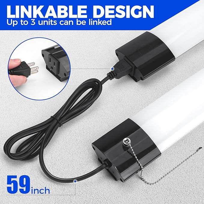 Barrina BS84 LED Shop Lights for Workshop 4FT, 84W, 10000LM, 6500K Linkable Light Fixture for Garage, Basement, Hanging or Flush Mount, 10 Packs