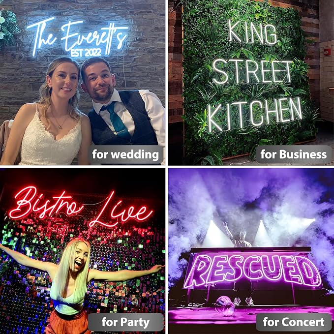 Custom Neon Signs, LED Neon Name Sign Personalized for Gifts Wall Decor, Neon Lights Sign Customizable for Bedroom Wedding Decor Office Beauty Salon Party Prom