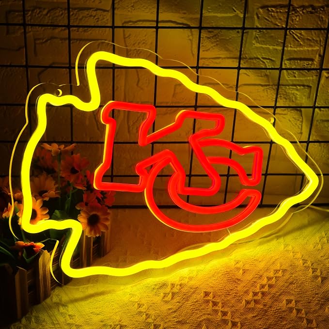 Football Neon Sign for Wall Decor Football Team Led Neon Light for Man Cave | Dimmable Yellow Light Up Sign for Bedroom Party Club Bar Dorm Garage Decor Birthday Gifts for Rugby Fans Size16.1*10.6 In