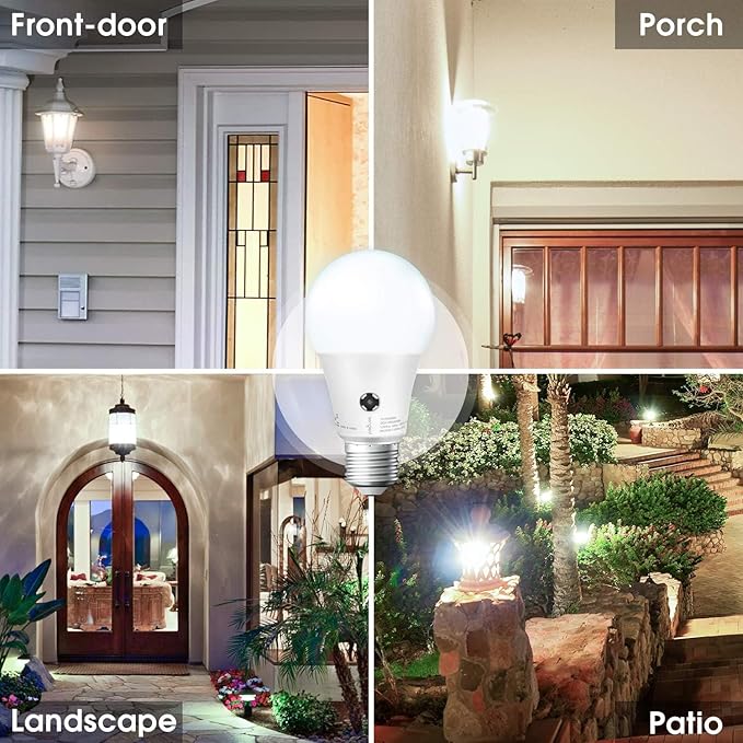 Sengled Dusk to Dawn Light Bulbs Outdoor, A19 LED Sensor Bulbs 3 Pack, 5000K Daylight 1200 Lumens, 75W Equivalent 10.5W, E26 Base Automatic On/Off Photocell Light Bulbs for Porch and Garage