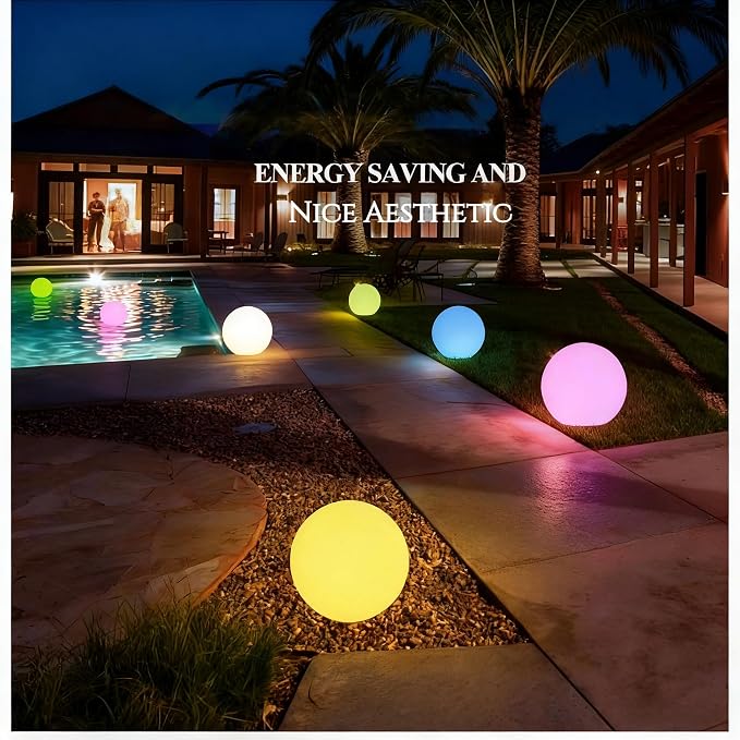 LOFTEK 12-inch LED Light Ball, Rechargeable Waterproof Globe Lamp w/Remote | 16 Colors Dimmable Sphere Night Light, Cordless & Color Change, Sensory Lamp for Home, Party, patio Decor