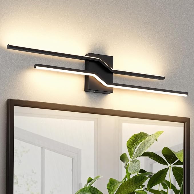 31.5 Inch Vanity Light for Bathroom Lighting Fixtures Over Mirror Black Dimmable 5CCT Vanity Lighting Fixture Modern Bath Vanity Lights Bar Wall Sconces