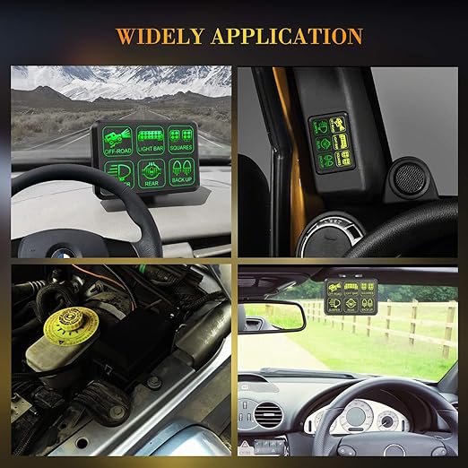 6 Gang Switch Panel, Niking Auto Universal Circuit Control Box Relay System On-Off Button Switch Pods LED Car Touch Switch Kit for Trucks Marine Boat ATV UTV SUV Camper