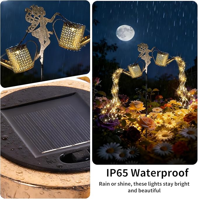 Solar Watering Can Light - Solar Yard Decorations Outdoor,Garden Decor Lights for Yard,IP65 Waterproof Hanging Lantern Lights,Outside Garden Flower Bed Decor Light for Moms Birthday 2PCS