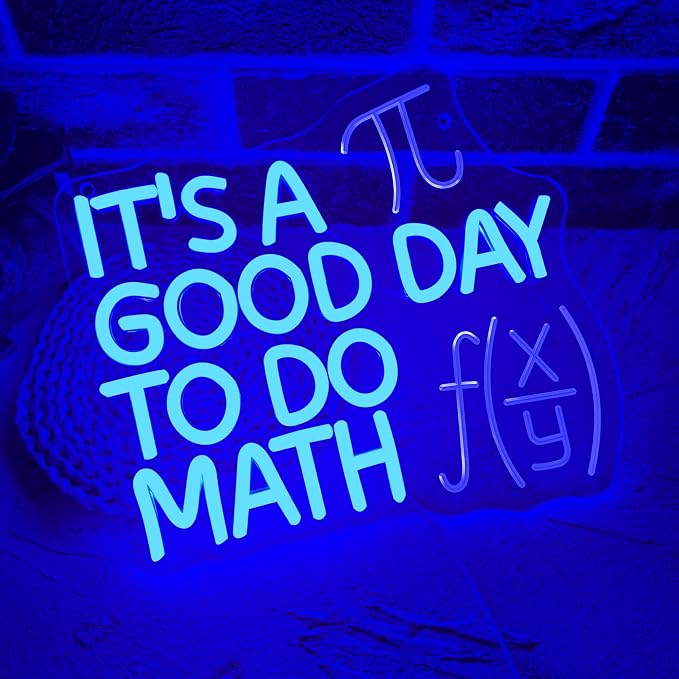 It's A Good Day To Do Math Neon Sign, Dimmable LED Math Classroom Decor Sign, Funny Math Decor Classroom Neon Light Art Classroom Welcome Sign Math Teacher Gift(11.8 * 10.6in)