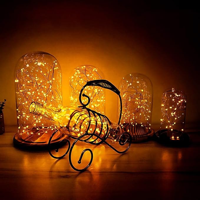 Joomer LED Fairy Lights Battery Operated, 2 Pack Each 16FT 50 LED Cuttable Starry Lights with Timer for Bedroom, Parties, Wedding Christmas Indoor Decor (Warm White)