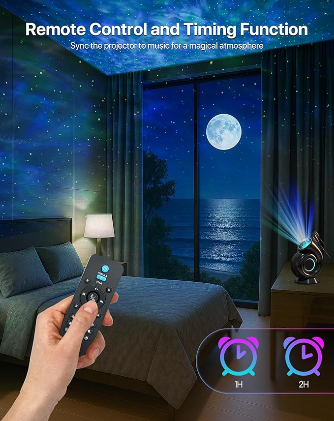 Rossetta Galaxy Projector, Star Projector LED Lights for Bedroom, Night Light for Kids Room with Timer and Remote, Room Decor Aesthetic, Home Decor, Gifts for Adults, Teens, Christmas, Birthday