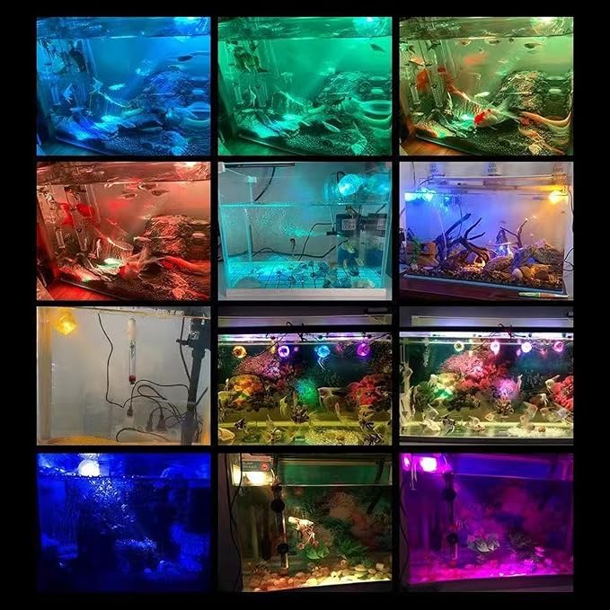 GLOGLOW Aquarium LED Light Submersible Color Changing Fish Tank Light | USB Night Spot Lamp for Freshwater Saltwater Tanks Reef Decoration