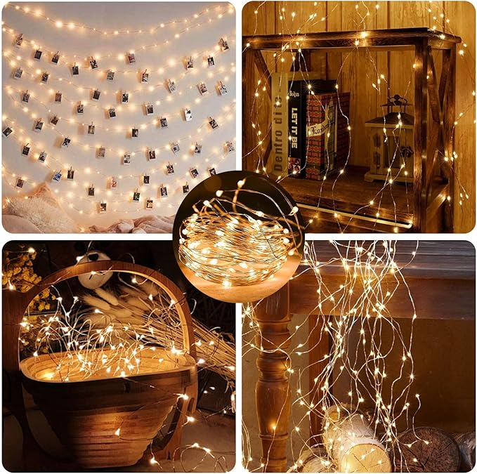 24 Pack LED Fairy Lights Battery Operated - 7ft 20 Led Waterproof Twinkle String Lights for Indoor Decor, Wedding, Garden, Christmas, Warm White String Lights