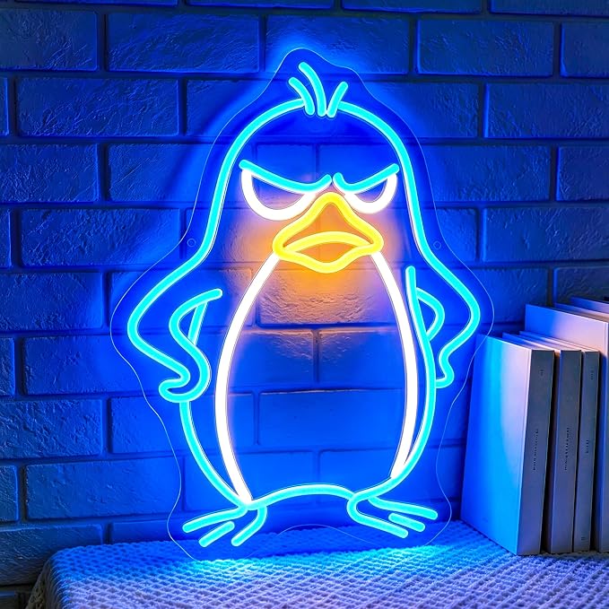 Penguin Neon Lights Signs Neon Sign Led Sign Light for Wall Decor | Penguin Neon Sign for Room Decor,Man Cave Decoration,Dormroom,Wall Decor,Gift,5V USB Powered