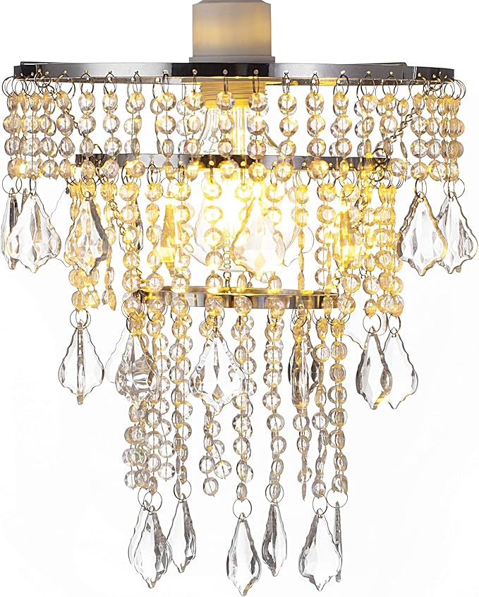 Acrylic Chandeliers Lampshade - Mini Beaded Light Fixture - Crystal Pendant Ceiling Light Shade for Wedding/Bedroom/Hallway/Bathroom