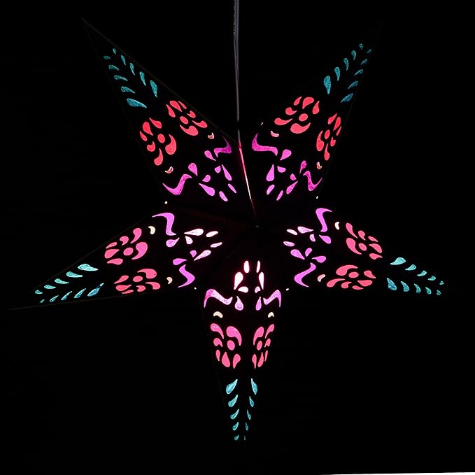 Purple Punch Paper Star Lantern with 12 Foot Power Cord Included
