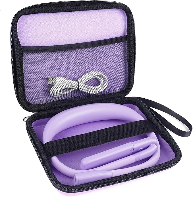 Mothers Day Gifts for Mom Wife: Purple Neck Light with Storage Case for Book Lovers Knitters Crafters, 10-80Hrs Eye-friendly Rechargeable Book Reading Lamp Knitting Crochet Craft Light Sewing Supplies