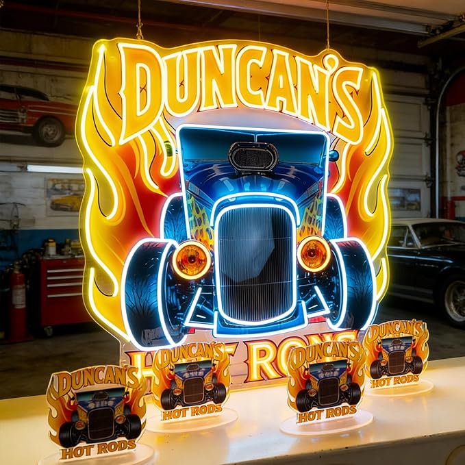 Custom LED Neon Sign, Personalized UV Printed LED Neon Light, Logo Sign Customizable for Business, Light Up Name Sign for Salon Bar Coffee Shop Clubs