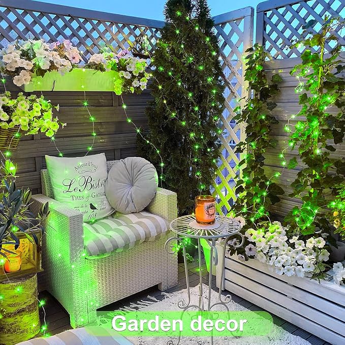 JMEXSUSS 200 LED Remote Control Green Halloween Fairy Lights Plug in | 66 ft 8 Modes Christmas Fairy Lights Indoor with Wheel, Green Lights Outdoor for Halloween Christmas Decor