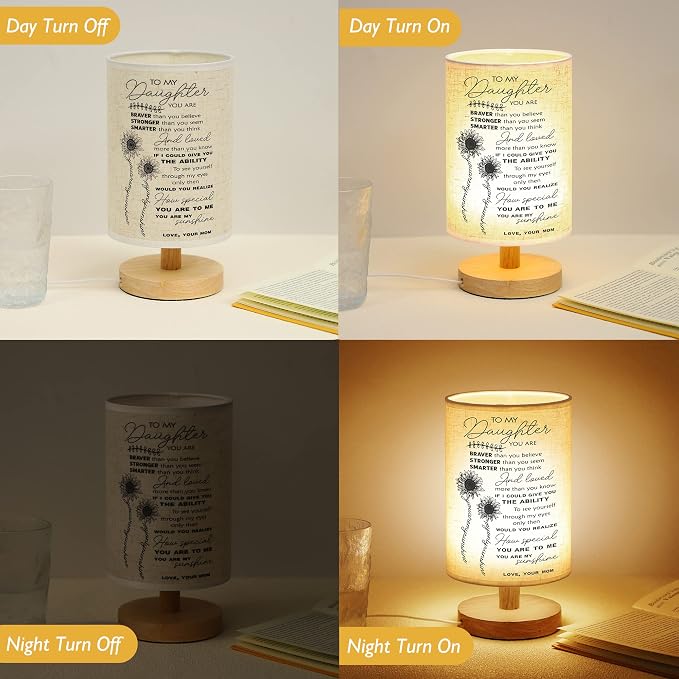 WSYEAR Daughter Gifts from Mom - Table Lamp Birthday Gifts for Daughter from Mom Girl Present Night Light for Bedroom Living Room Graduation Gifts