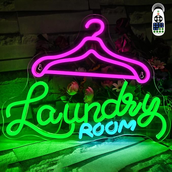 Laundry Room Neon Sign Wall Decor, Neon Sign Light for Wall, Neon Wall Decor, Led for Home Laundromat Wash Room Shower Room Gift
