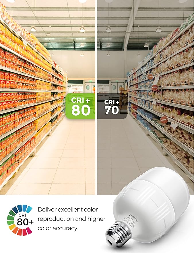 L LOHAS LED Super Bright Light Bulbs, 250-300W Equivalent | 3400LM E26 Garage LED Bulb, 3000K Soft White, 30 Watt High Lumen LED Bulb, w/E39 Adapter for Commercial Warehouse Factory Bac