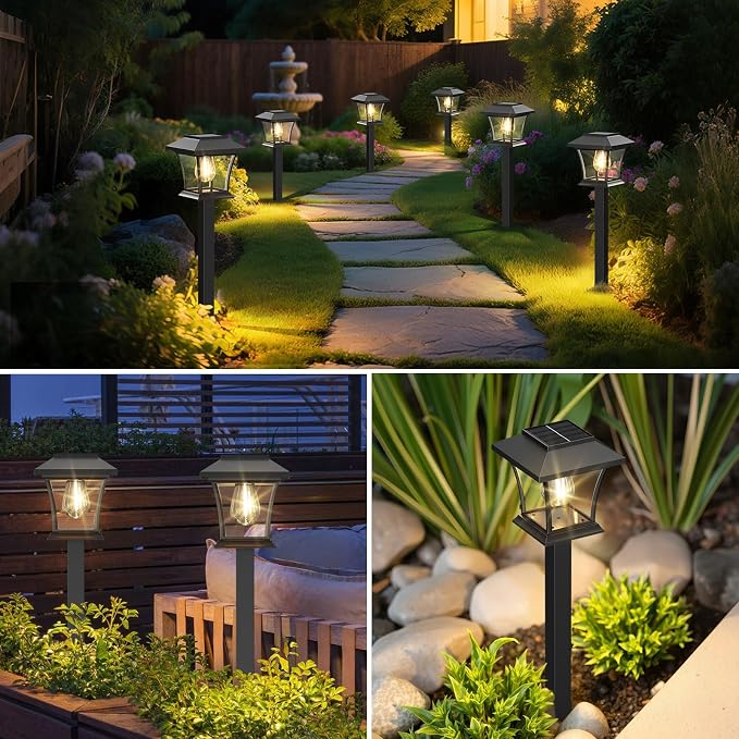 Sparkblaze 16 Pack Solar Pathway Lights Outdoor, Warm White | Ideal for Walkways, Gardens, Lawns, Driveways & Landscape Lighting, Automatic Dusk-to-Dawn Lighting