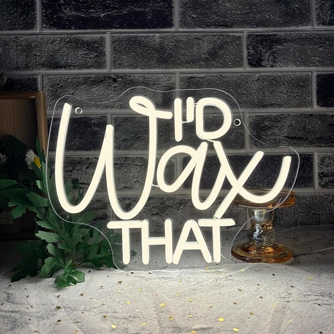 Mutank I'D Wax That Neon Sign, Beauty Salon Salonneon Neon Light USB Powered LED Dimmable, for Waxing Studio Skincare Hydrotherapy Professional Salon Beauty Studio Sign, Beautician Gift(12.9 * 8.6In)