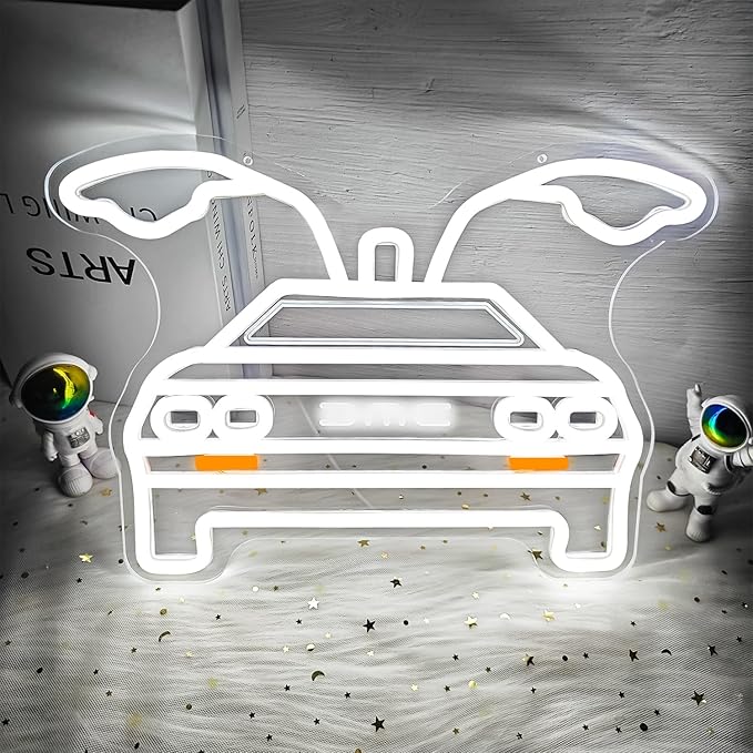 Back To Future Neon Sign Future Car Neon Signs for Wall Decor Dimmable Led Signs for Bedroom Wall Light Up Sign for Bar Office Neon Gifts for Movie Fans