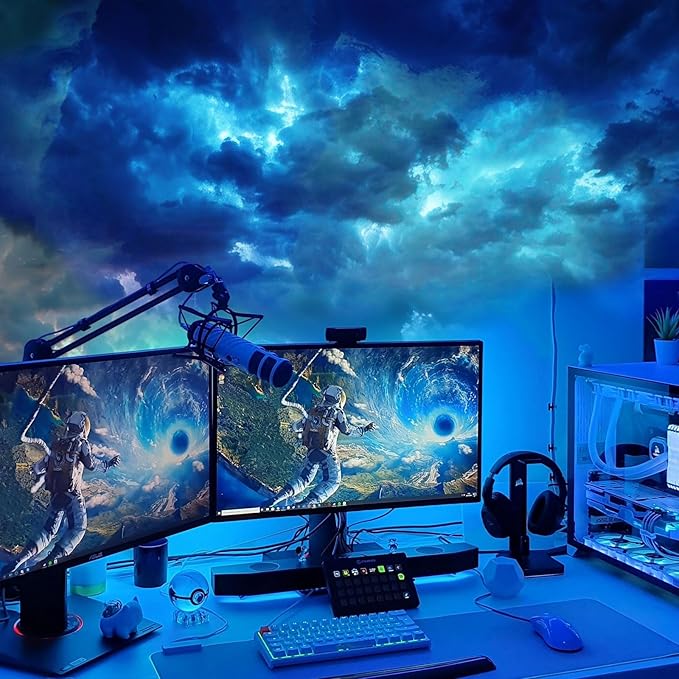 3D Thundercloud Ceiling Light, DIY Lightning Effects, RGB Color Changing, Music Sync, Smart APP Control, for Bedroom, Gaming Room, Home Theater, Kids Room, 16.4FT
