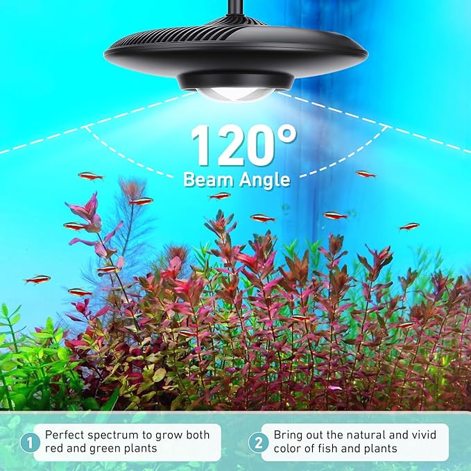 hygger 75W High PAR Aquarium LED Plant Light, 5 Adjustable Brightness Full Spectrum Fish Tank Light Aquarium Lamp & Stand Kit Ideal for Aquascaping Planted Tank Fish Display Shrimp Tank Paludarium