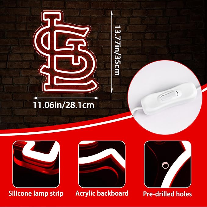Baseball Neon Sign for Wall Decor Baseball Neon Light Baseball Sports LED Neon Signs for Man Cave,Club,Bar Pub,Party,Christmas Birthday Gifts for Man,Boys,Fans,Size 13.8 * 11.1inch(XD241)