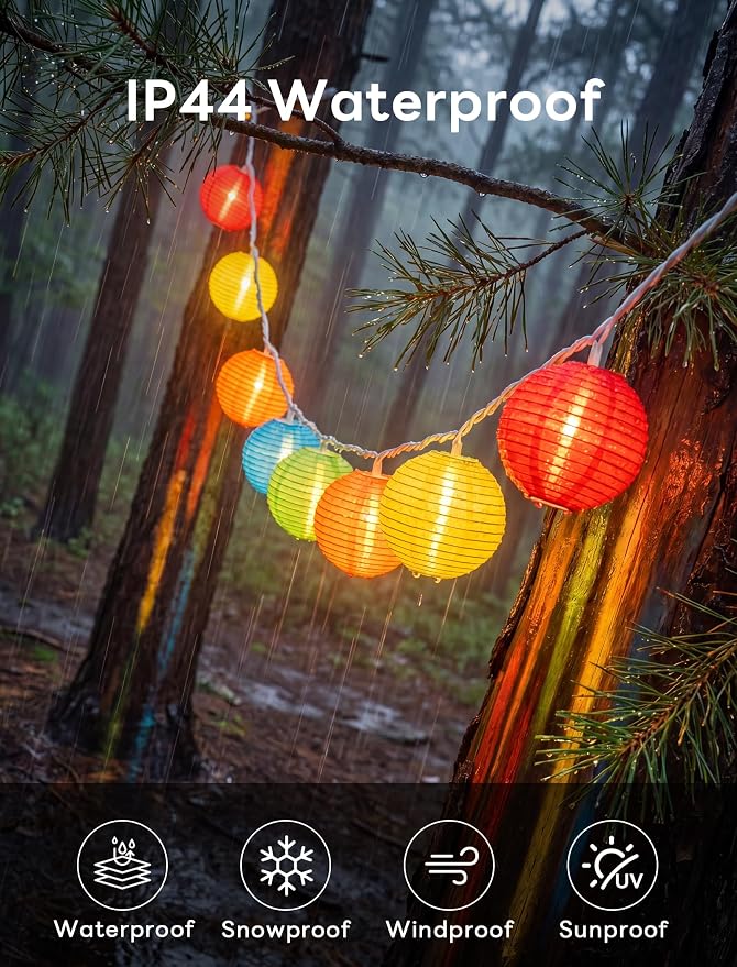 Multicolor Lantern String Lights,Colorful Hanging Lanterns String Light in Home & Garden Decorative Lights for Indoor Outdoor Patio Party Wedding Bedroom Bistro Bar