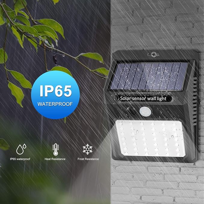 Solar Lights Outdoor [10 Pack /3 Working Mode], Solar Security Lights Solar Motion Sensor Lights Wireless IP 65 Waterproof Outdoor Lights for Garden Fence Patio Garage (42LED)