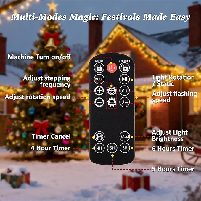 Outdoor Star Lights Projector, AIRIVO White Laser Fairy Lights Projector, Christmas Snowflake Projector 3 Lighting Modes Garden Light with Remote Control for Home, Patio,Landscape