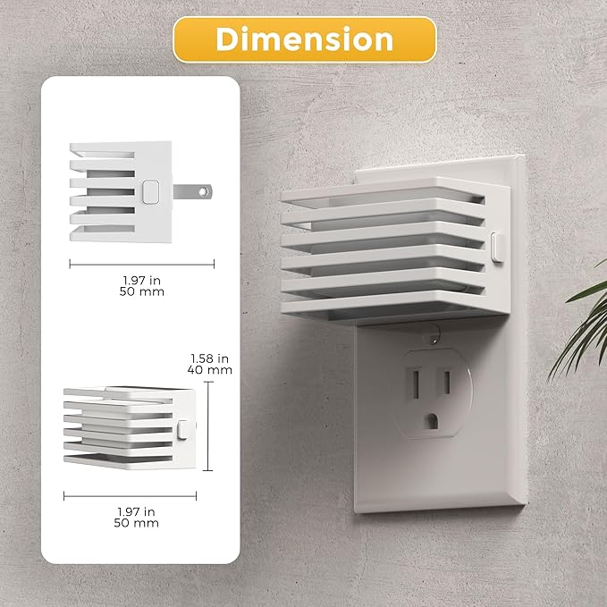 L LOHAS LED Night Lights Plug into Wall, 2 Pack Modern Night Light with Dusk to Dawn Sensor, Dimmable Plug in Night Light, Adjustable Brightness, 2000K Amber for Bedroom Bathroom Hallway