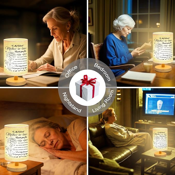 WSYEAR Gifts for Mother in Law, Birthday Mother in Law Gifts from Daughter in Law Beautiful Lamp Mothers Day Gifts for Bedside Home Decoration