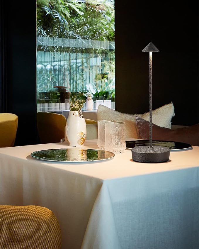 Cordless Table Lamps Rechargeable 6000mAh Battery Operated LED Desk Lamp | Outdoor Waterproof Portable 3 Color Touch Dimmable Table Light for Patio Restaurant Dining Home Set of 2 Glacier Khaki