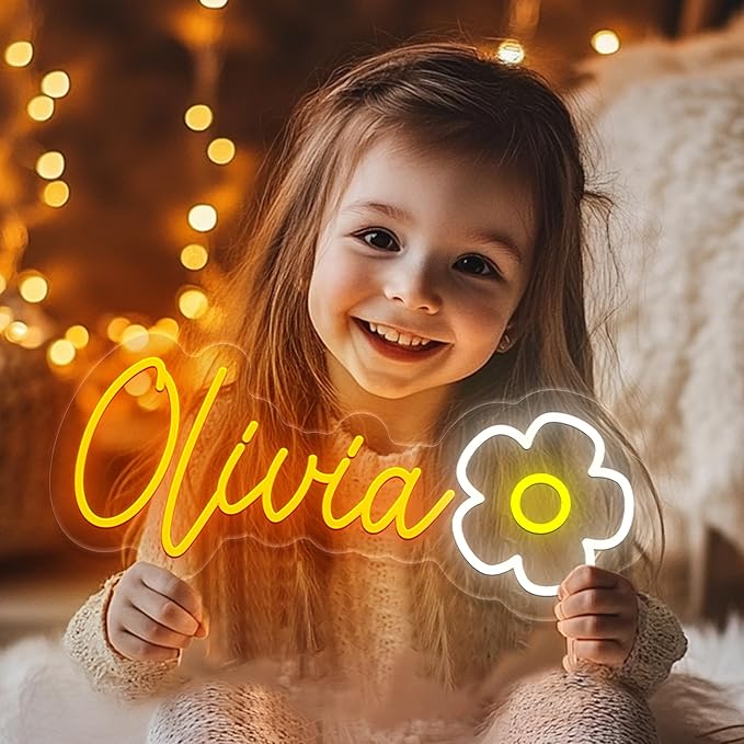 OPBYWE Custom Neon Signs, Personalized Large LED Neon Light Signs for Wall Decor, Customizable Name Logo for Wedding, Business, Bar Shop,Bedroom & Birthday Party, Ready to Hang
