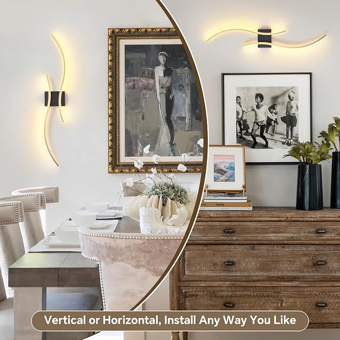 Battery Operated Wall Sconce Set of 2, Dimmable Modern LED Rechargeable Wall Light with Remote Control, Wall Decor for Living Room, Hallway, Quick Install, No Electrician Required