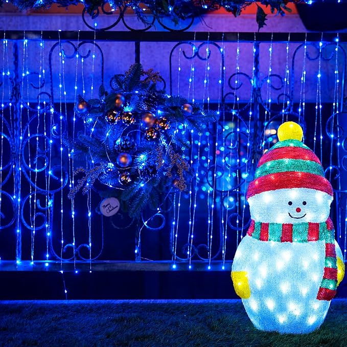 JMEXSUSS 200 LED Blue Fairy Lights Plug in, 66 ft Christmas Twinkle Lights | Outdoor Waterproof with 8 Modes Christmas Tree Lights for Bedroom Christmas Tree Decor