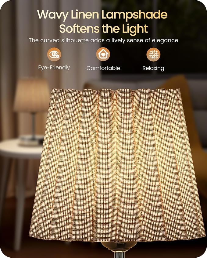 Small Bedside Table Lamp, Touch Dimmable Table Lamp with USB Ports, Nightstand Lamp with a Stepless Dimming LED Bulb, E26 Base, for Bedroom, Study, Desk, Glossy Gray and Gray PSH16TL05