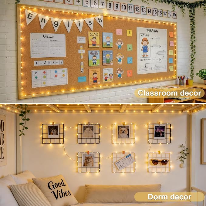 JMEXSUSS 2 Pack Fairy Lights Battery Operated with Remote, Warm White | Total 400LED 132ft String Lights, Twinkle Fairy Lights for Bedroom, Classroom, Dorm, Tree, Party, Patio, Indoor Outdoor Decor