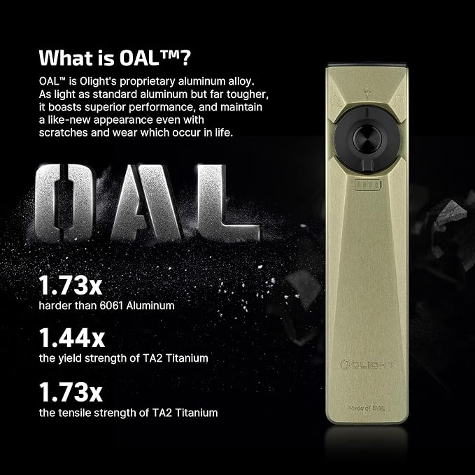 OLIGHT Arkfeld Ultra EDC Flat Flashlight Rechargeable, OAL, Olive-Green CW | Green Beam,UV Light, White LED, 1400 Lumens, Compact Magnetic Pocket Flashlight for Emergency Inspection Working
