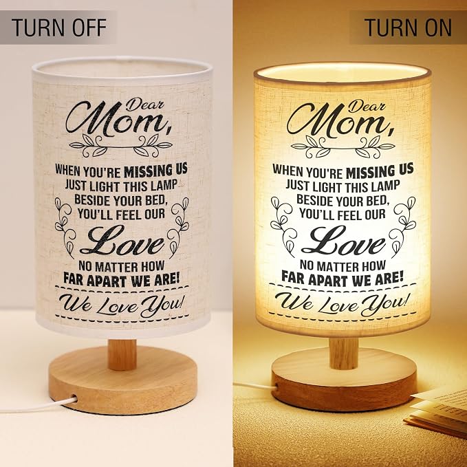 WSYEAR Birthday Gifts for Mom from Daughter Son-Table Lamp Mom Gifts from Daughters Night Light Mothers Day Valentines Day Anniversary Presents for Mother Women