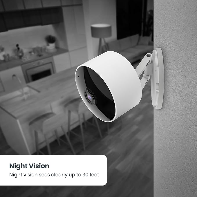 Feit Electric Indoor Security Camera, 2K WiFi Indoor Camera for Pets & Home Monitoring, AI Motion Detection, Plug-in Camera with Night Vision, Two-Way Audio, Local Storage, Works with Alexa & Google